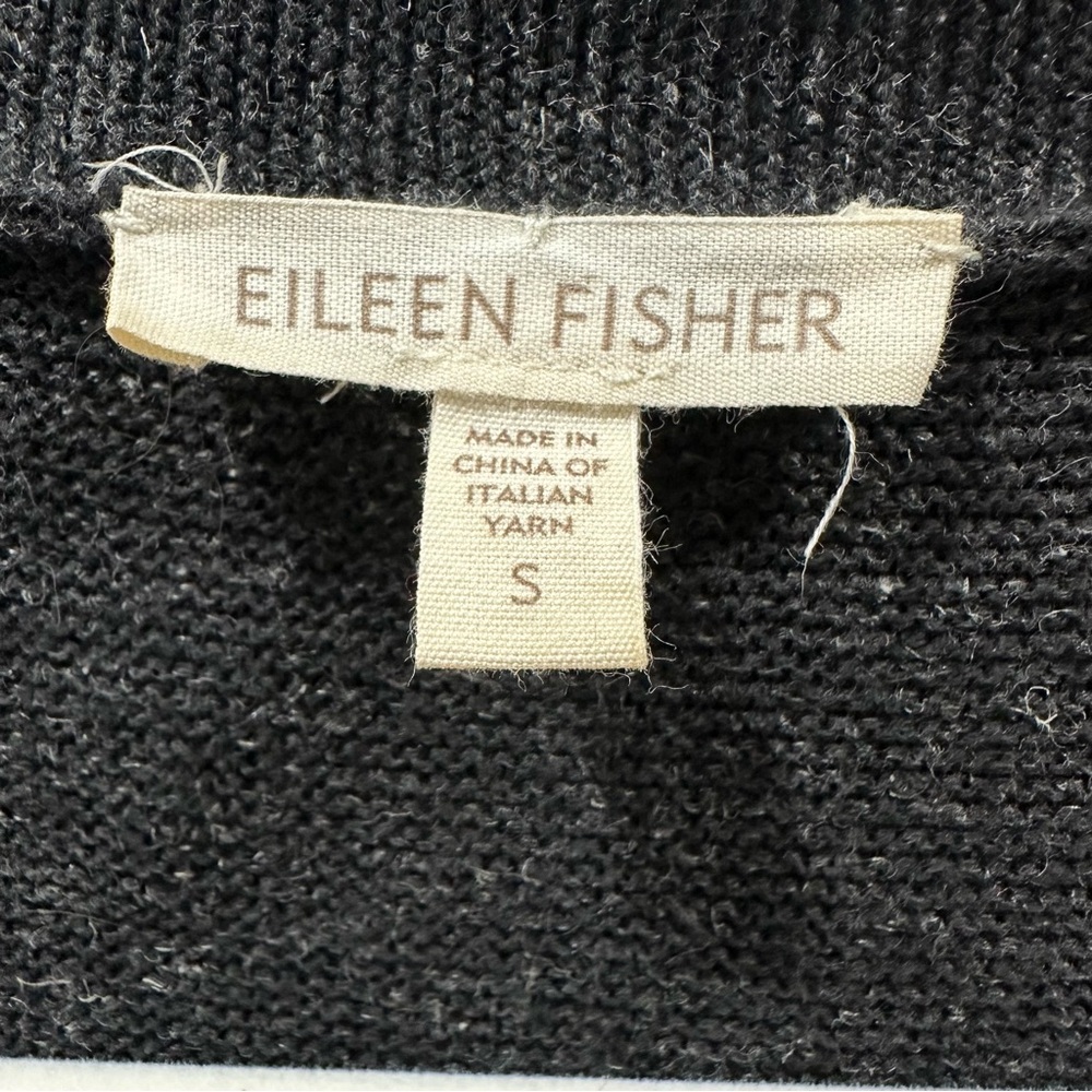 Eileen Fisher Long Sleeve Knit Dress Gray‎ V-neck Cotton Linen Blend Size S - Picture 6 of 10